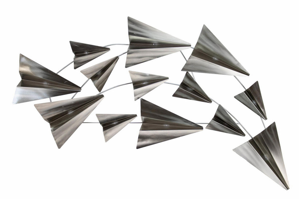WANDDEKO Silber 126/54 cm - Silberfarben, Metall (3.75/54/5cm) - KUNSTLOFT
