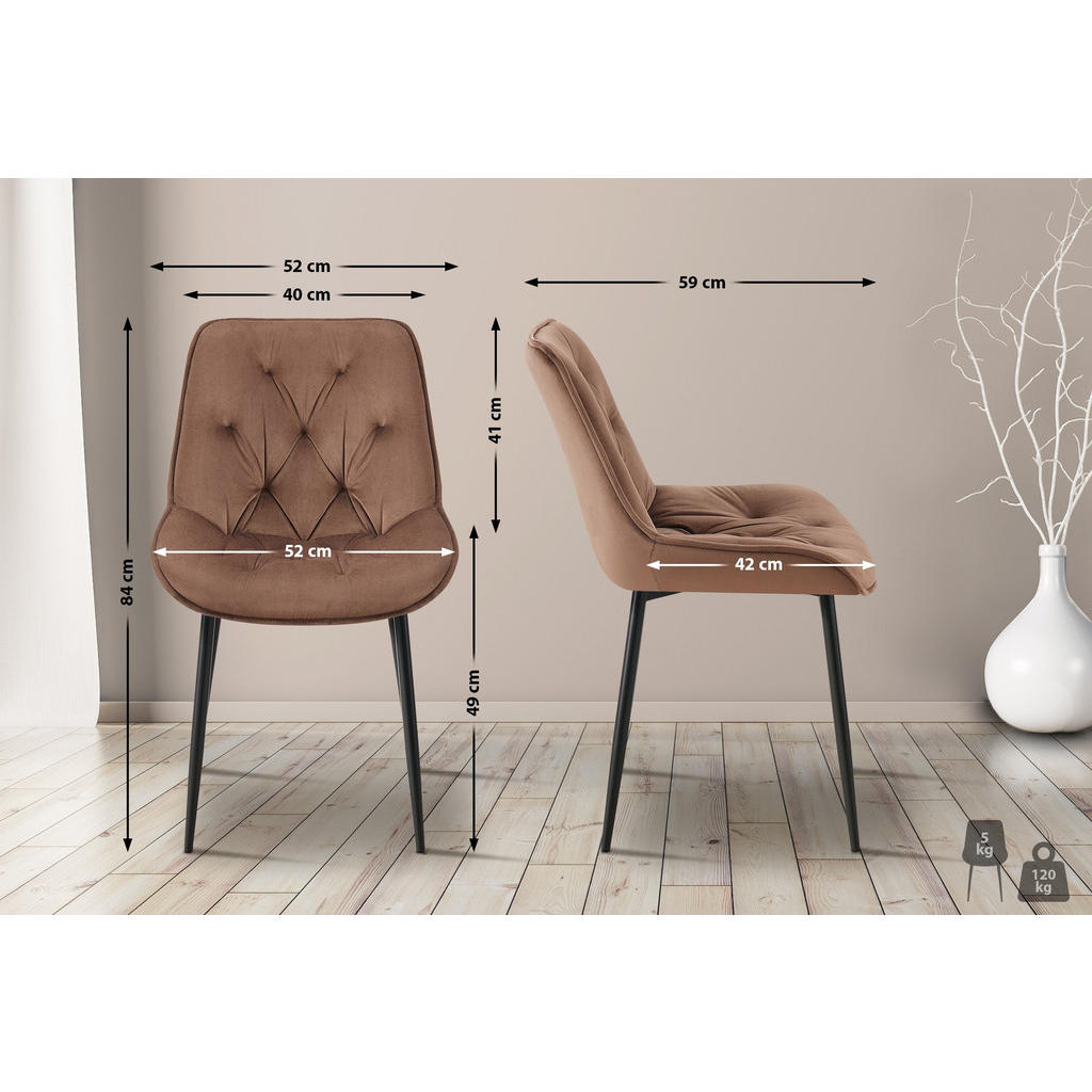 Thumbnail - CLP Stuhl, Braun, Textil, 52x84x59 cm, Esszimmer, Stühle, Esszimmerstühle, Vierfußstühle