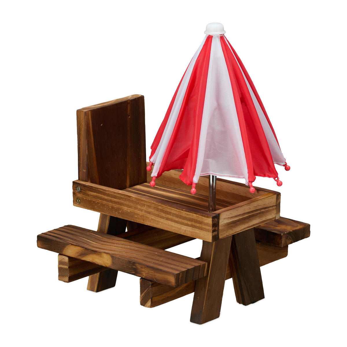 EICHHÖRNCHENTISCH - Dunkelbraun, Holz/Textil (28/29/28cm) - Relaxdays