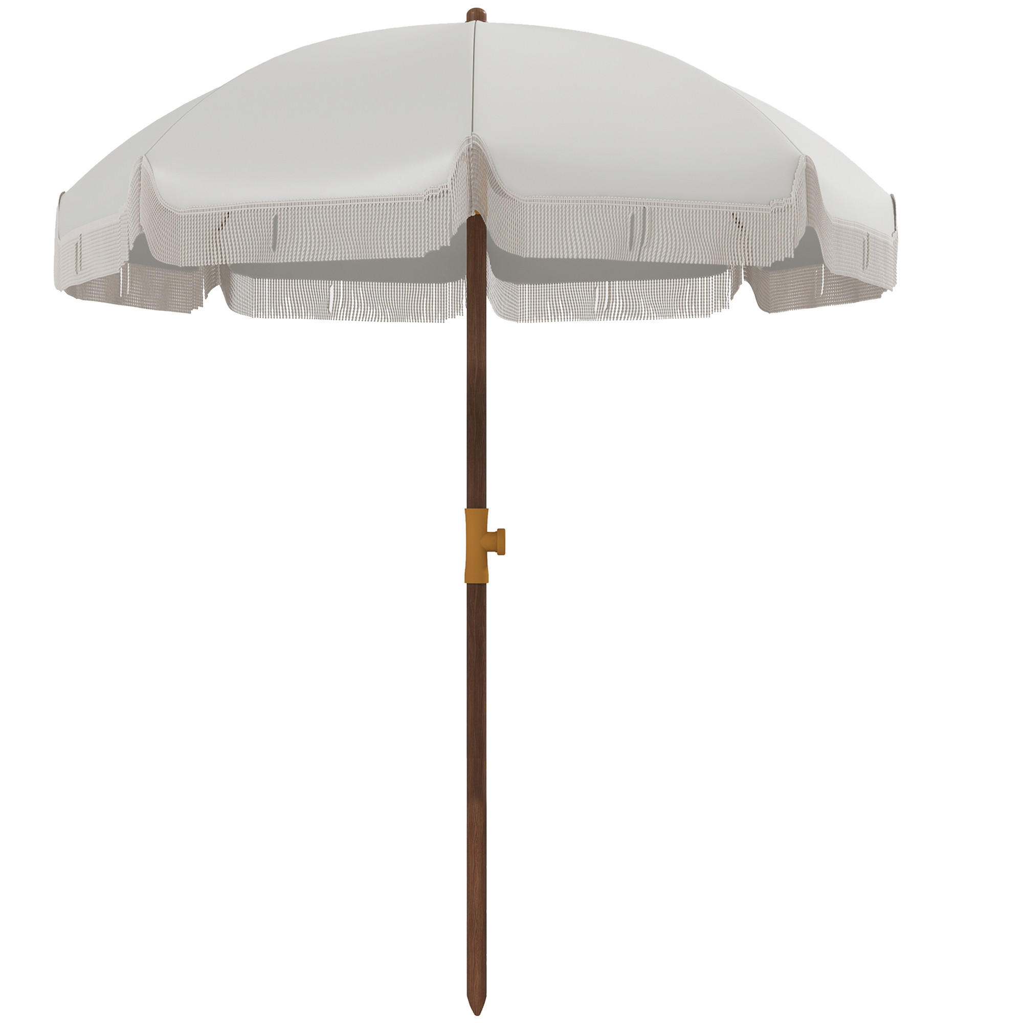 SONNENSCHIRM DE-11472 mit Fransen, UV40+, 8 Streben Hellgrau - Hellgrau, Textil (190/190cm) - ComfortXL