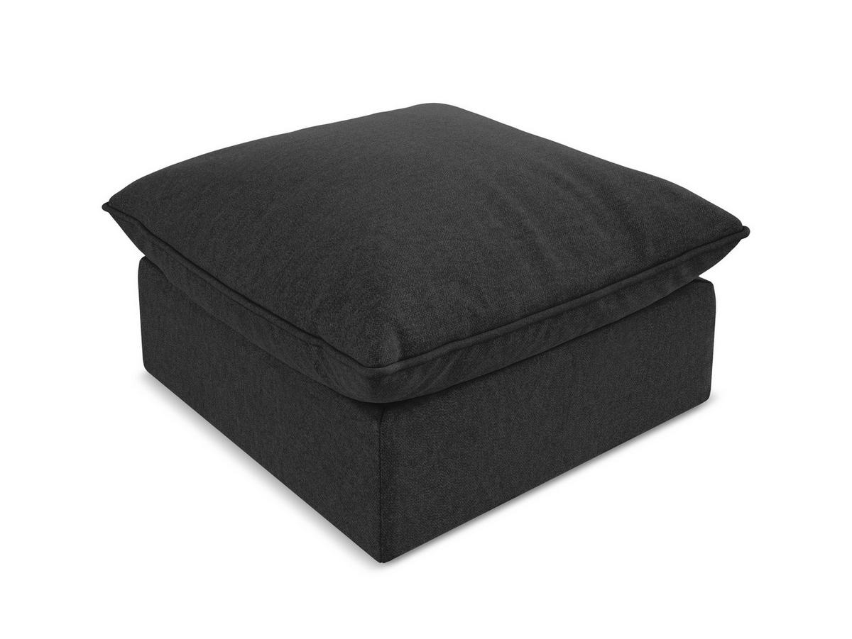 POUF Samt Stoff Schwarz - Schwarz, Holzwerkstoff/Kunststoff (75/45/75cm) - Makamii