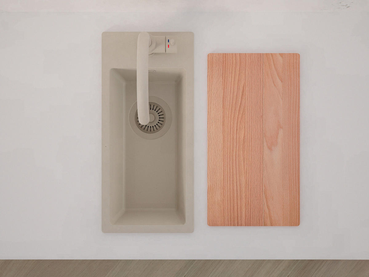 SPÜLBECKEN - Riga, 2-er set Alles Beige 23/50 cm, 1 Becken + Ablauf-Set ab 25er Unterschrank - Beige, Kunststoff (23/200/500cm) - Primagran