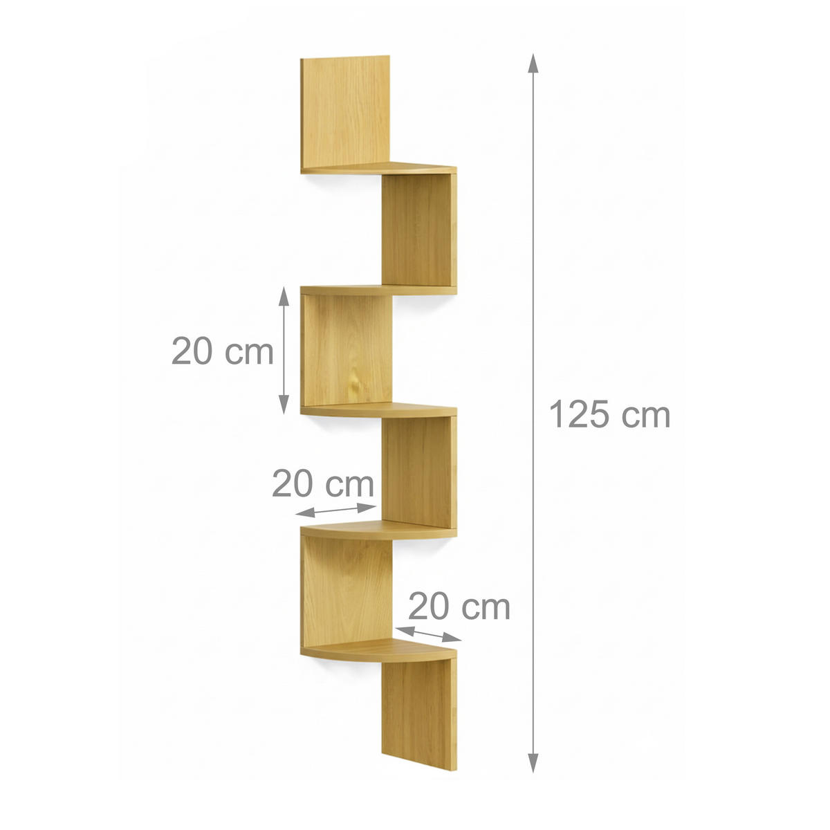 ROHOVÝ reg. - svetlohnedá, kompozitné drevo (20/125/20cm) - Relaxdays