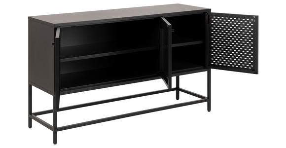 SIDEBOARD Newcastle in - Schwarz, Design, Metall (125/75/40cm) - Ambia Home