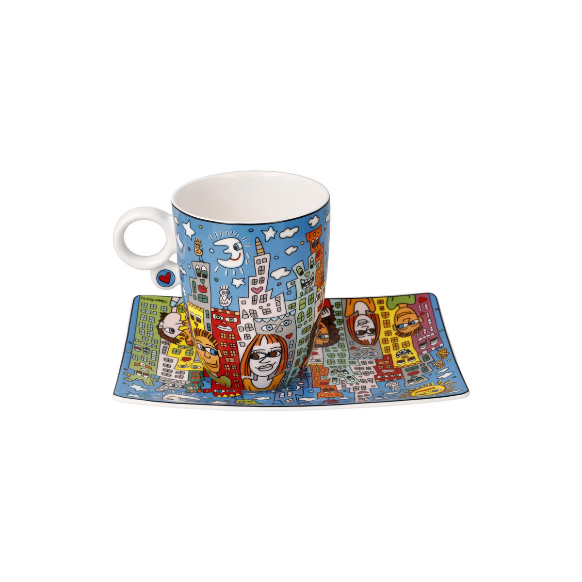 KÜNSTLERTASSE James Rizzi - Summer in the City, Fine Bone China, Bunt, 0.4 L - Multicolor, Keramik (0.4L) - Goebel