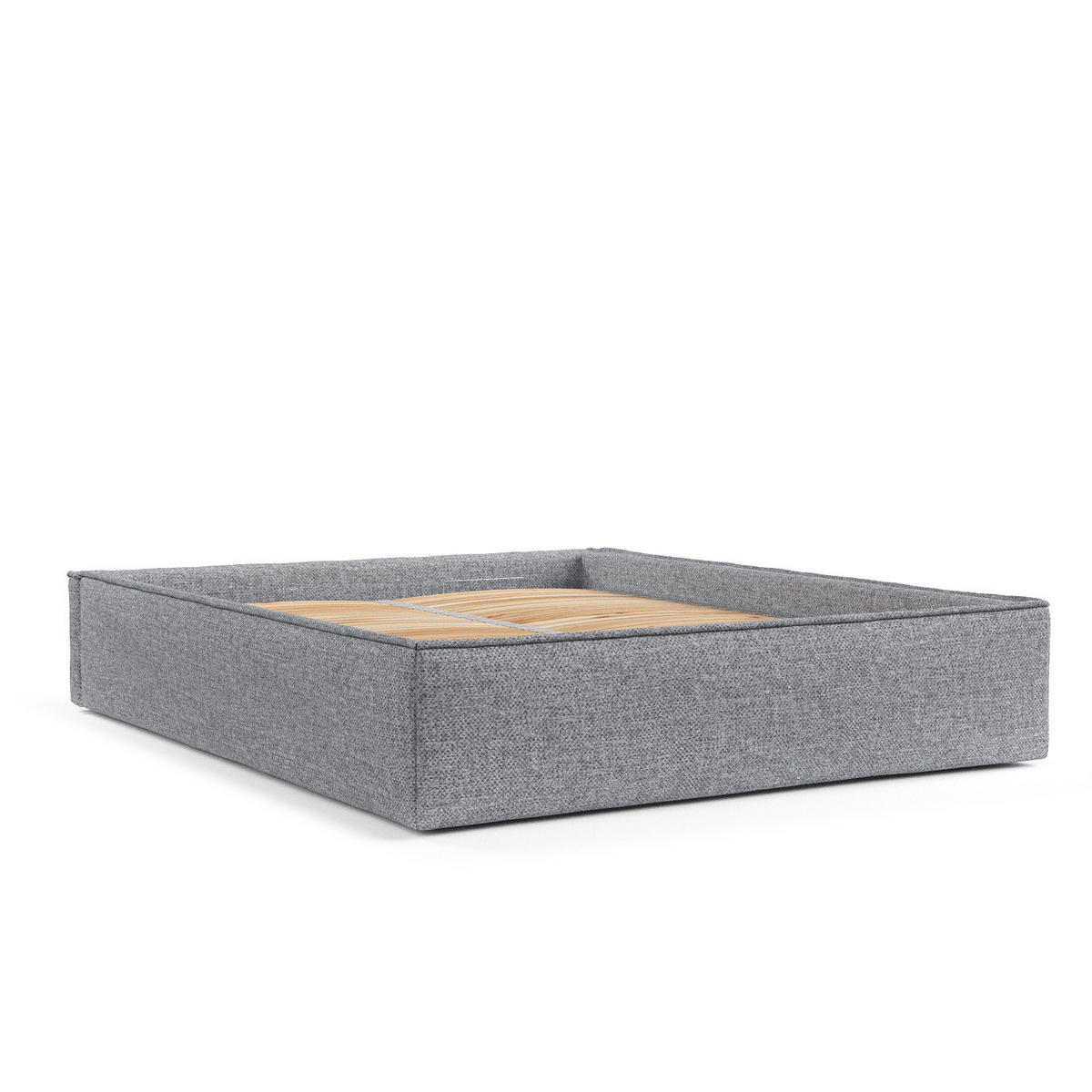 POLSTERBETT Alvar Grau 180/200 cm im Chenille-Stoff - Schwarz/Naturfarben, Holz/Holzwerkstoff (180/200cm) - Maison de Reve