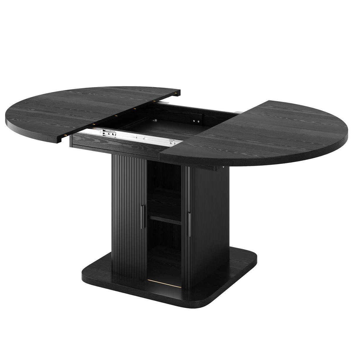 ESSTISCH ausziehbar 110-149,8/110/75 cm mit Stauraum DE-39639 Schwarz - Schwarz, Holzwerkstoff (110/110/75cm) - ComfortXL
