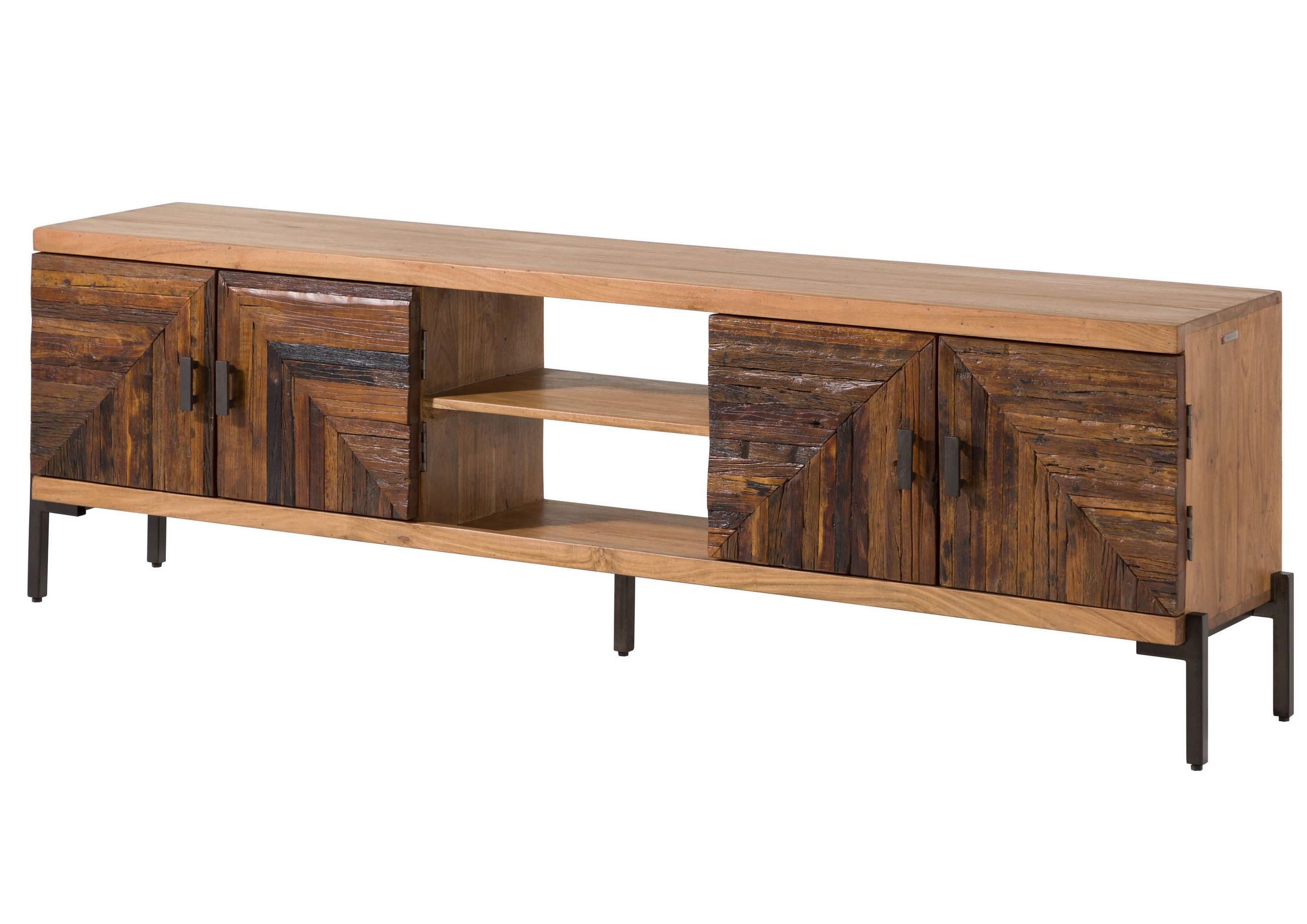 TV-BOARD Altholz 200x40x63 natur lackiert LYON #120 - Naturfarben, Holz (200/63/40cm) - Massivmoebel24