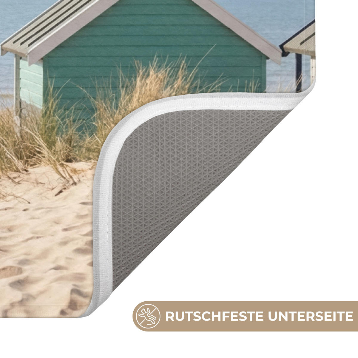 KOUPELNOVÁ PŘEDLOŽKA Pláž - Chaty - Barevné - Duny 60x40 cm - různobarevná, textil/plast (60/40cm) - OnlyWow