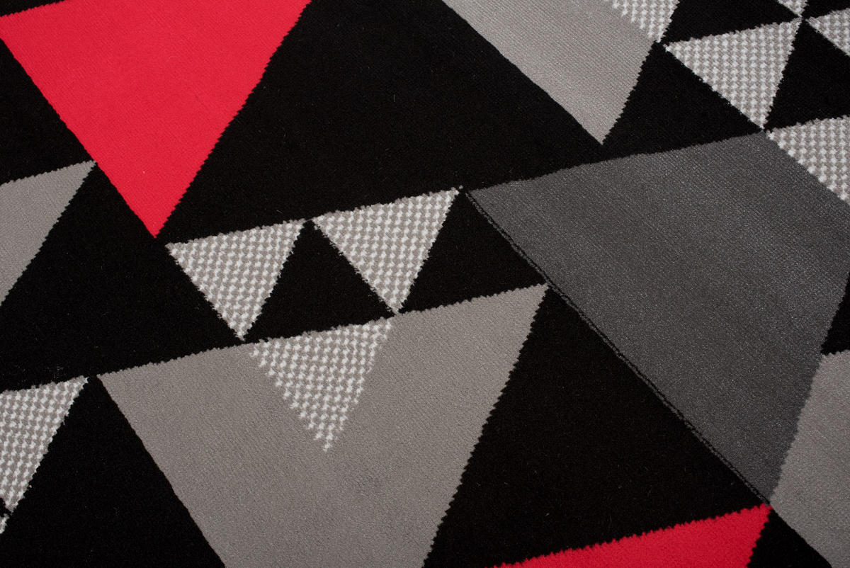 TEPPICH MAYA Rot Dreiecke Meliert 300/400 cm - Rot, Textil (300/400cm) - Tapiso