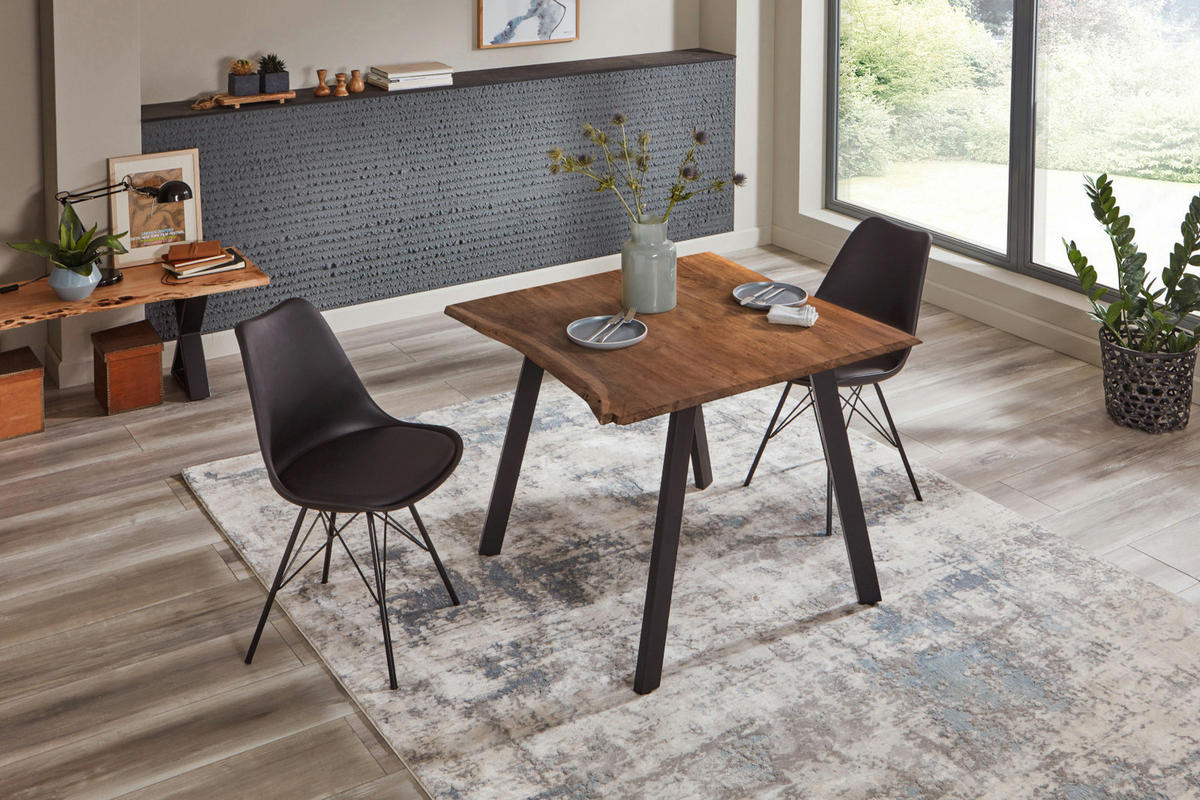 ESSTISCH LAXMI - Schwarz/Braun, Holz/Metall (80/80/77cm) - SAM