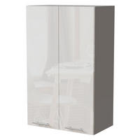 KÜCHENHÄNGESCHRANK Essen W4/60 Weiß Hochglanz / Grau Matt 60 / 32,5 / 96cm - Weiß Hochglanz/Grau, Holz/Holzwerkstoff (60/96/32.5cm) - Feldmann-Wohnen