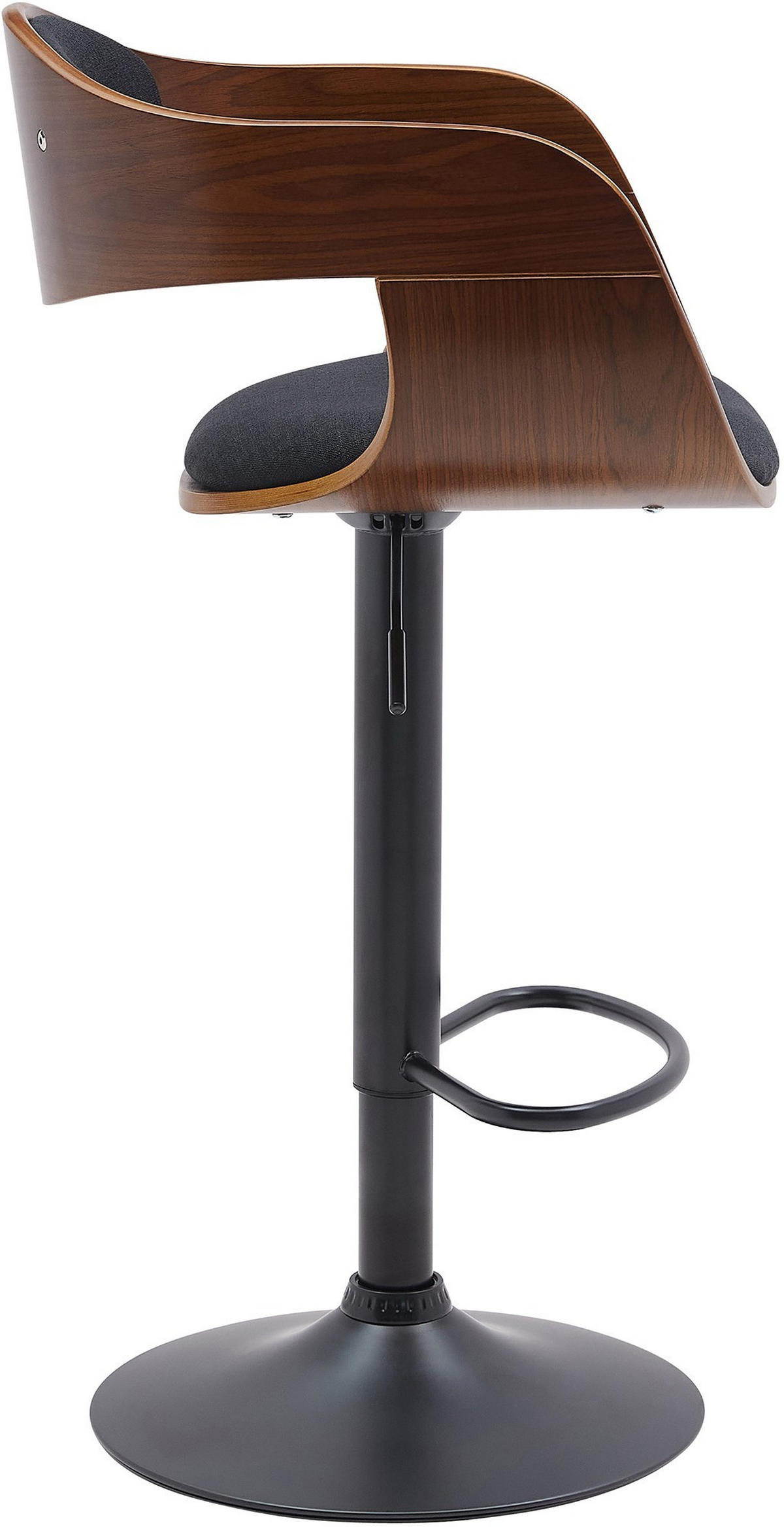 BARHOCKER Kingston 87x48x50 cm Walnuss Schwarz - Nussbaumfarben, Holz (48/87/50cm) - furnicato