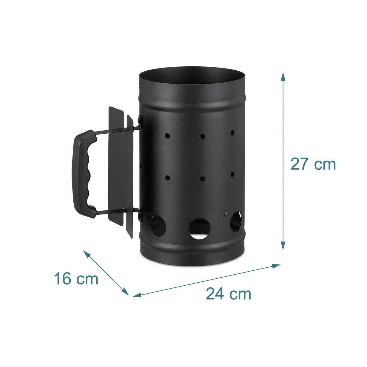 ANZÜNDKAMIN - Schwarz, Kunststoff/Metall (24/27/16cm) - Relaxdays