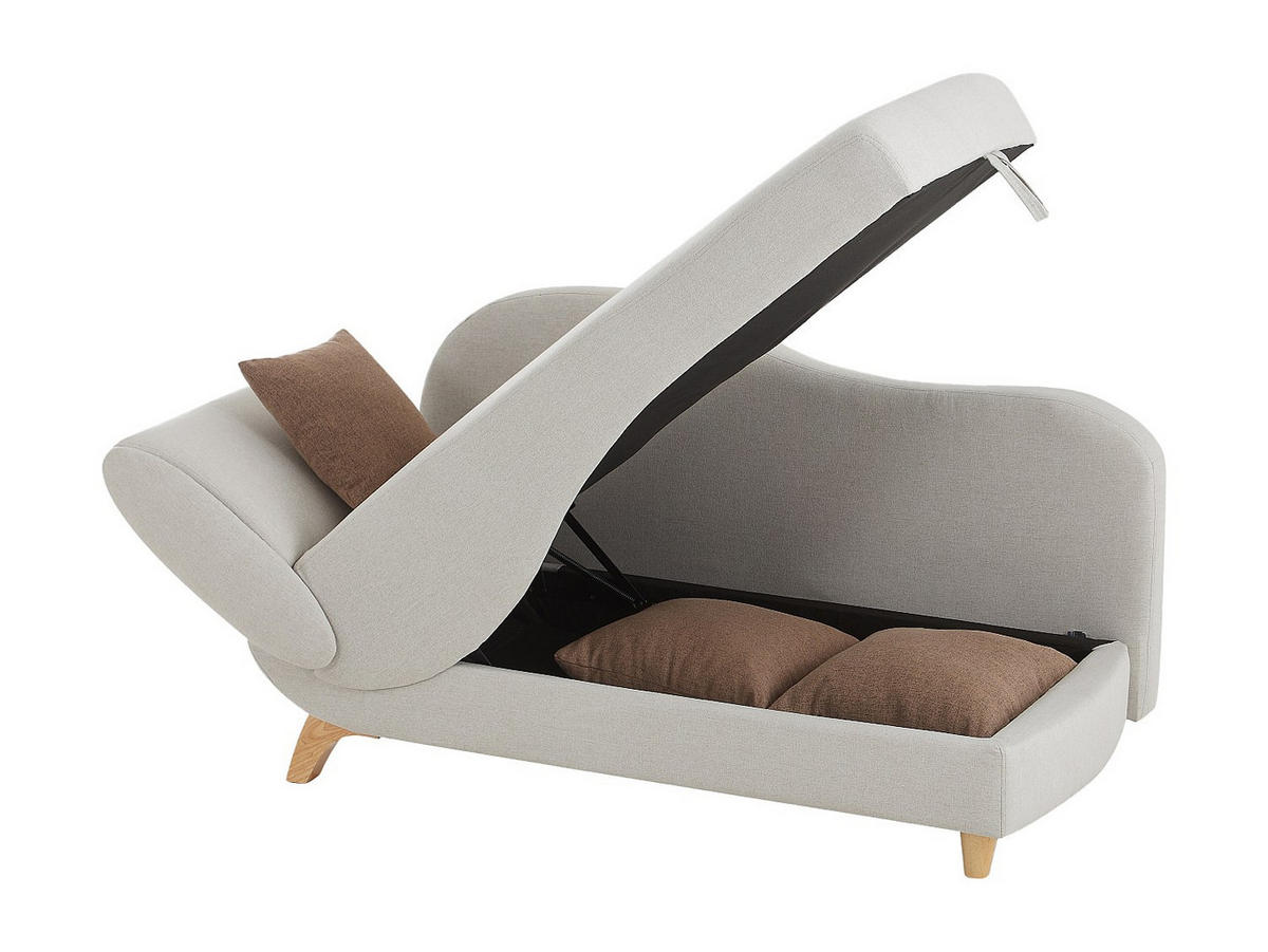 RECAMIERE mit Schlaffunktion - 1 -Sitzer - Polyester - beige - PENELOPE - Beige, Textil (160/81/80cm) - Vente-Unique