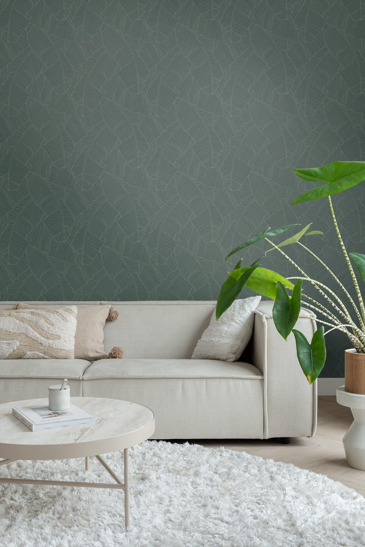 TAPETE Blätter 50 x 900 cm - Grün, Papier (50/900cm) - ESTAhome