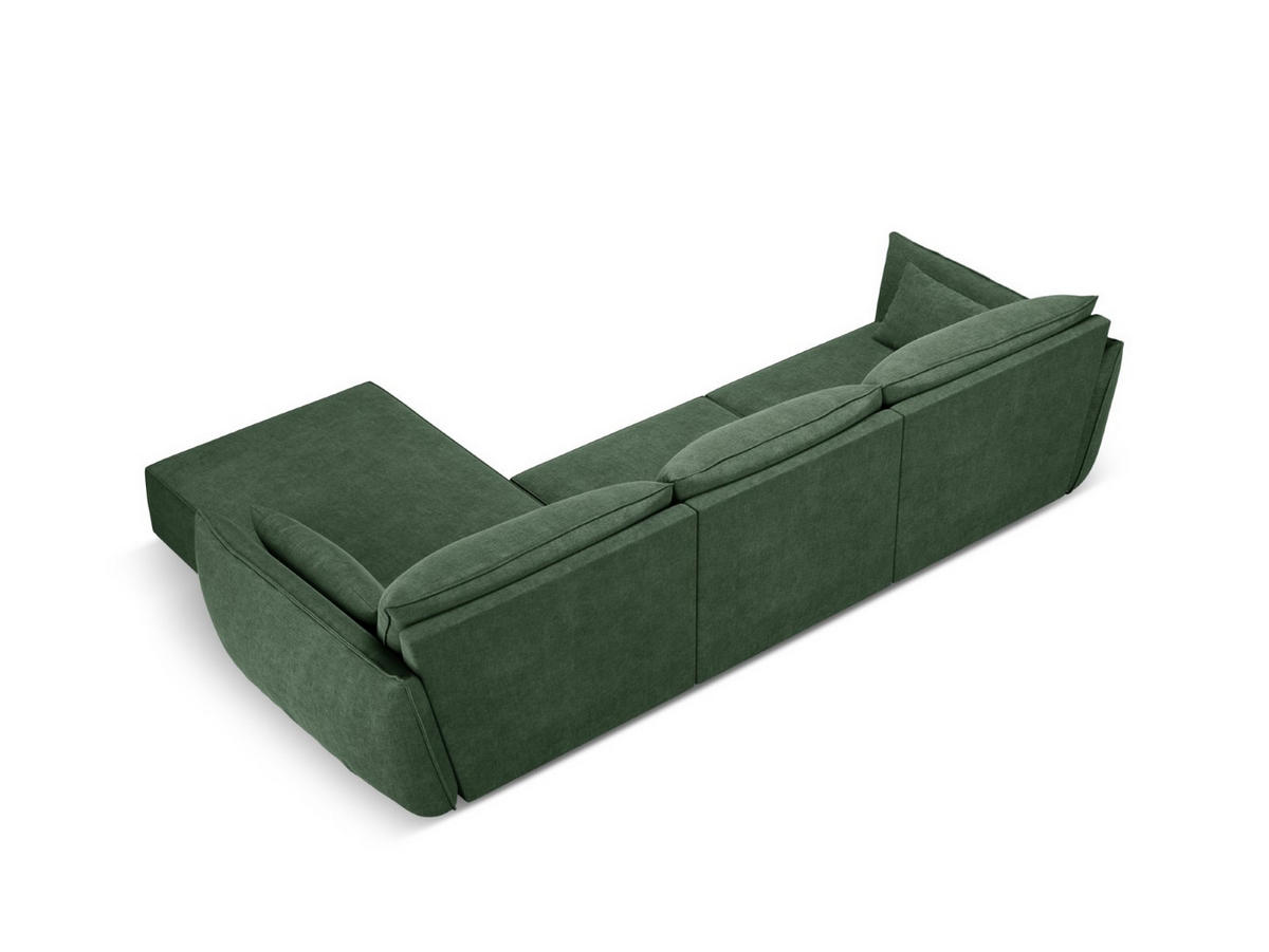 ECKSOFA rechts Kaelle aus Chenille-Stoff flaschengrün 4 Sitzplätze - Dunkelgrün, Textil (171/308cm) - Micadoni
