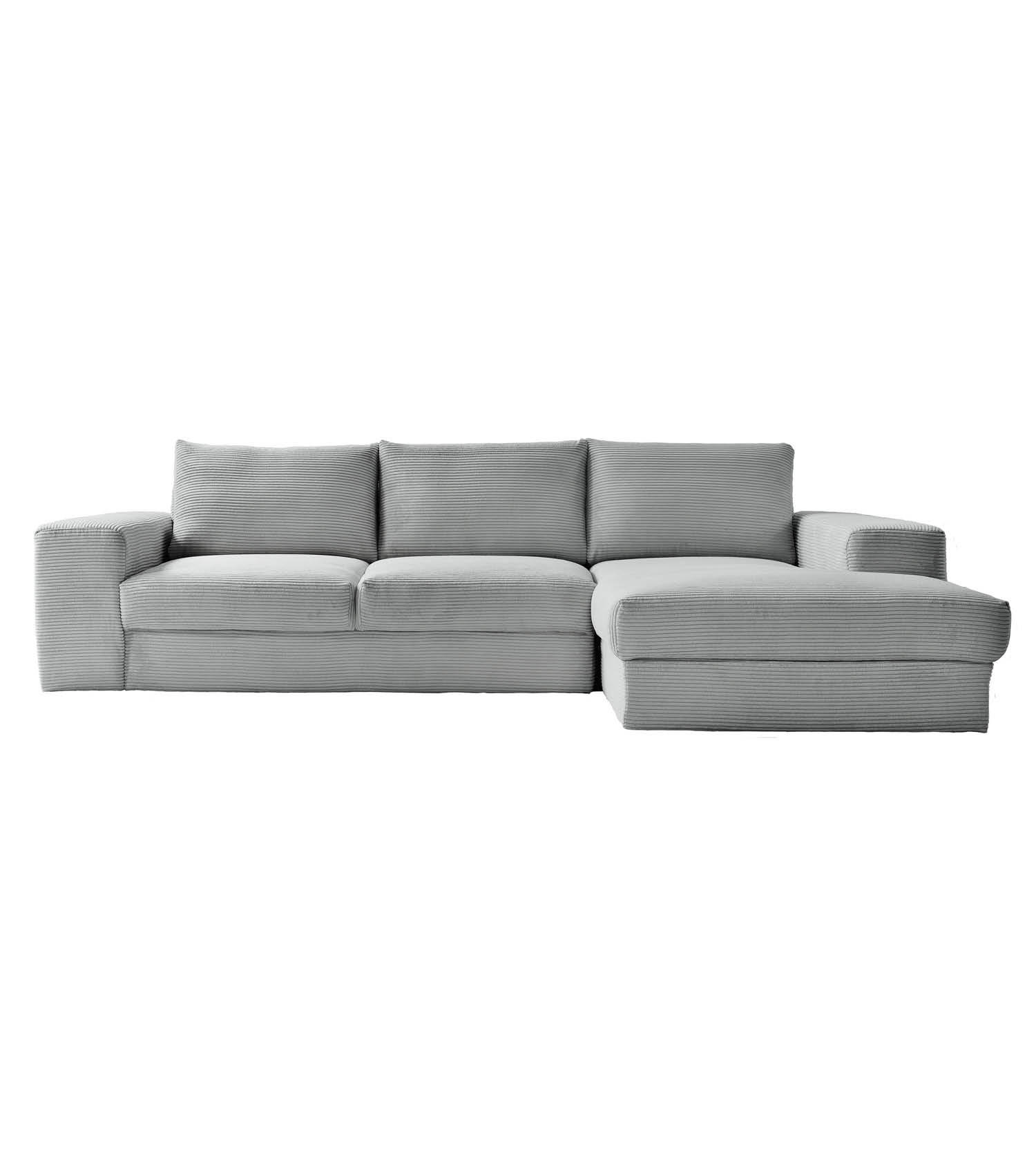 ECKSOFA Der Klassiker Recamiere rechts - Grau, Textil (280/190cm) - Mokebo