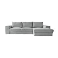 ECKSOFA Der Klassiker Recamiere rechts - Grau, Textil (280/190cm) - Mokebo