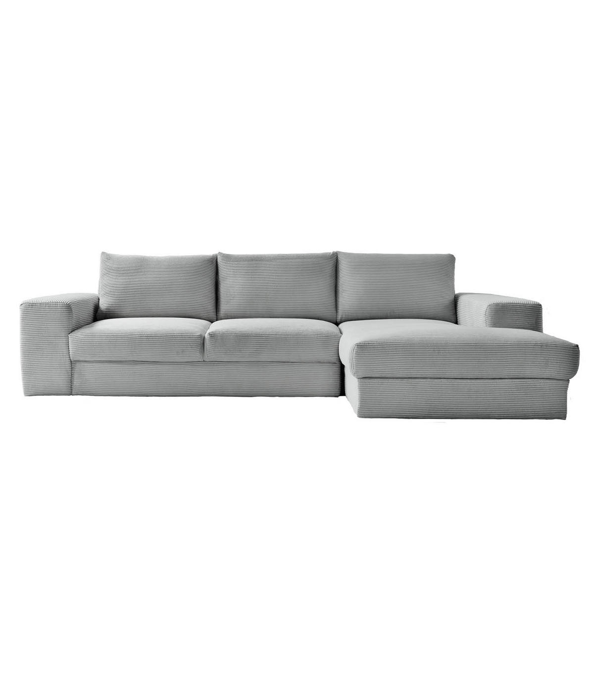 ECKSOFA Der Klassiker Recamiere rechts - Grau, Textil (280/190cm) - Mokebo