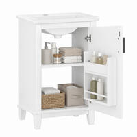 BADEZIMMERSCHRANK mit Keramikwaschbecken 51 x 34 x 83 cm Weiß - Weiß, Holzwerkstoff (34/83/51cm) - Beauniv