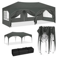 PAVILLON 3x6 m Grün mit 6 Seitenteilen - Grau, Textil/Metall (583/293cm) - Kaket