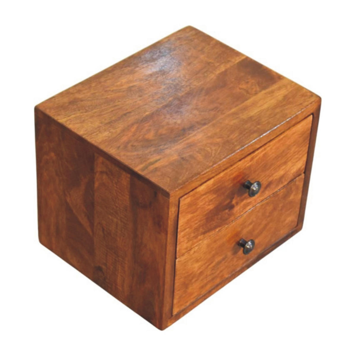 NACHTTISCH Solis, wandmontiert, Braun. - Messingfarben/Braun, Mangoholz/Holz (30/24/35cm) - Artisan Furniture