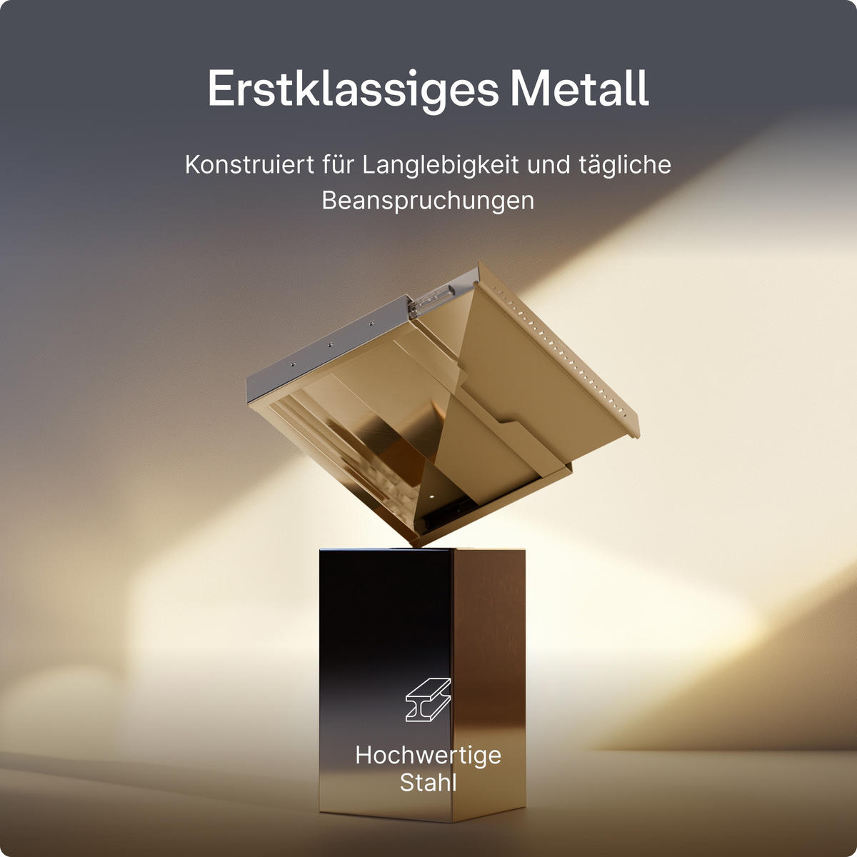 SCHUBLADEN-ORGANIZER unter dem Schreibtisch, 41x27x5cm Grau - Grau, Metall (41/27/5cm) - Desktronic