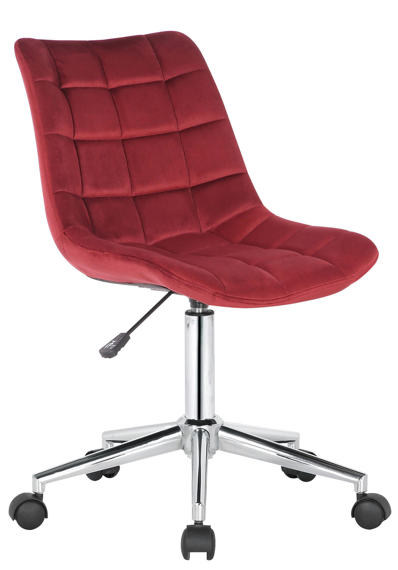 DREHSTUHL Samt rot - Chromfarben/Rot, Textil/Metall (46/81/62cm) - CLP
