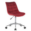DREHSTUHL Samt rot - Chromfarben/Rot, Textil/Metall (46/81/62cm) - CLP