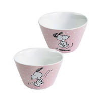 MÜSLISCHALE Snoopy Porzellan Rosa mit Punkten 500 ml - Rosa, Keramik (14cm) - United Labels