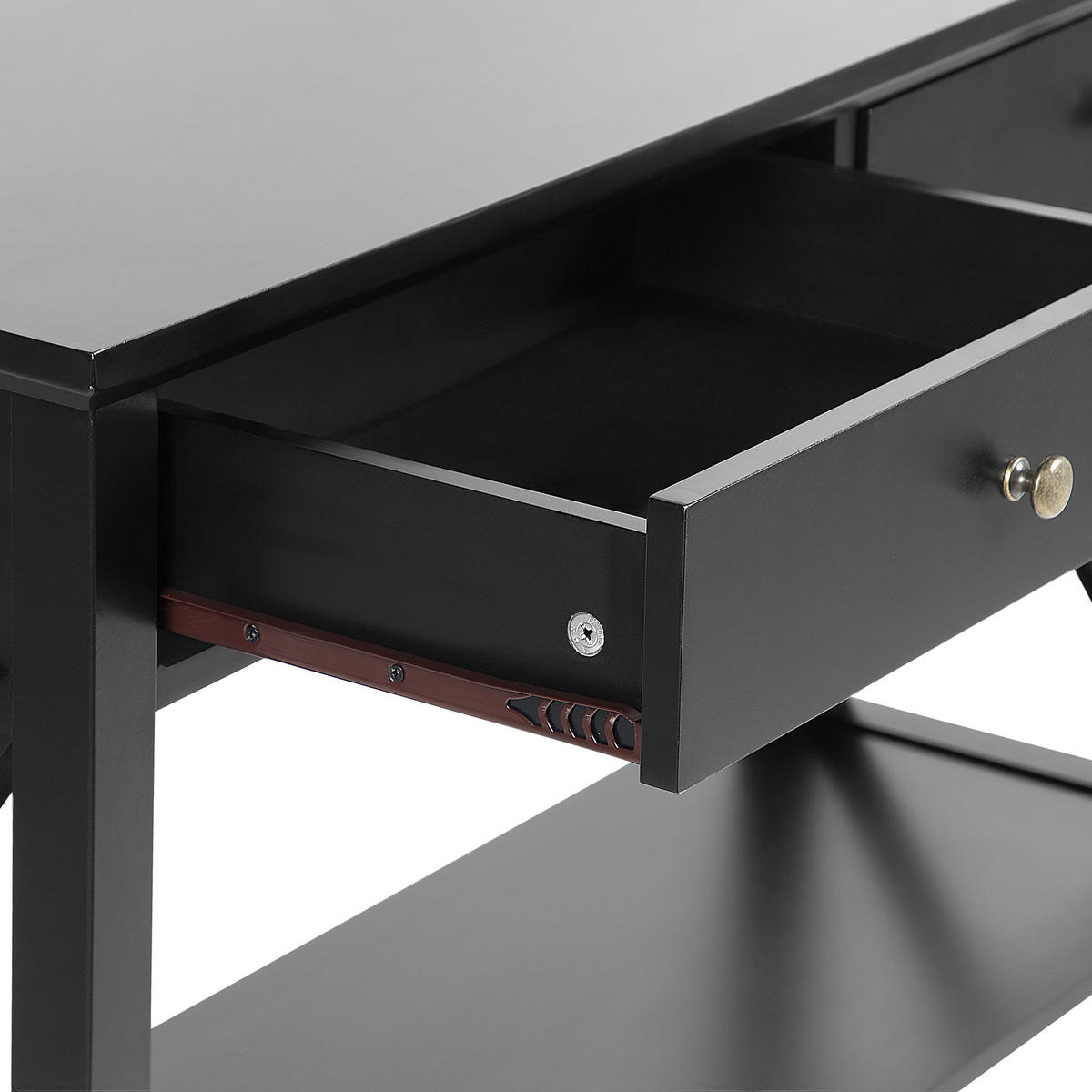 KONSOLENTISCH schwarz 2 Schubladen Avenue - Schwarz, Holzwerkstoff (35/100/80cm) - Beliani
