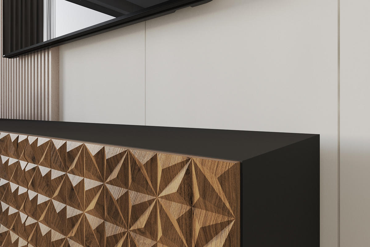 LOWBOARD VIRA-W 2x100x40x41 cm - Weiß / Katania - Eiche Wotan, Holzwerkstoff (200/40/41cm) - ALTDECOR