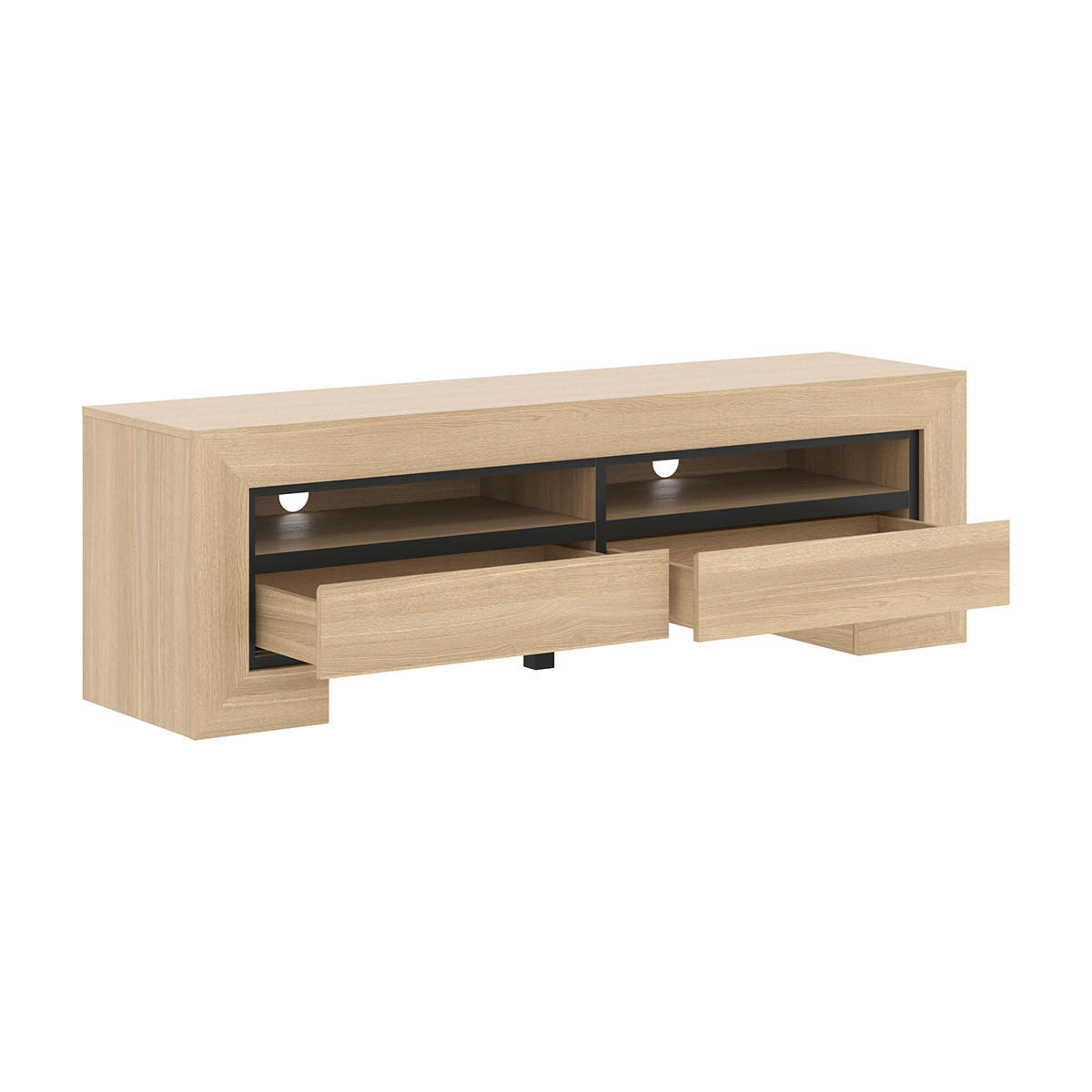 TV-MÖBEL Lucius Holz und Schwarz - Schwarz, Holzwerkstoff (160/50.5/41cm) - Petits-meubles