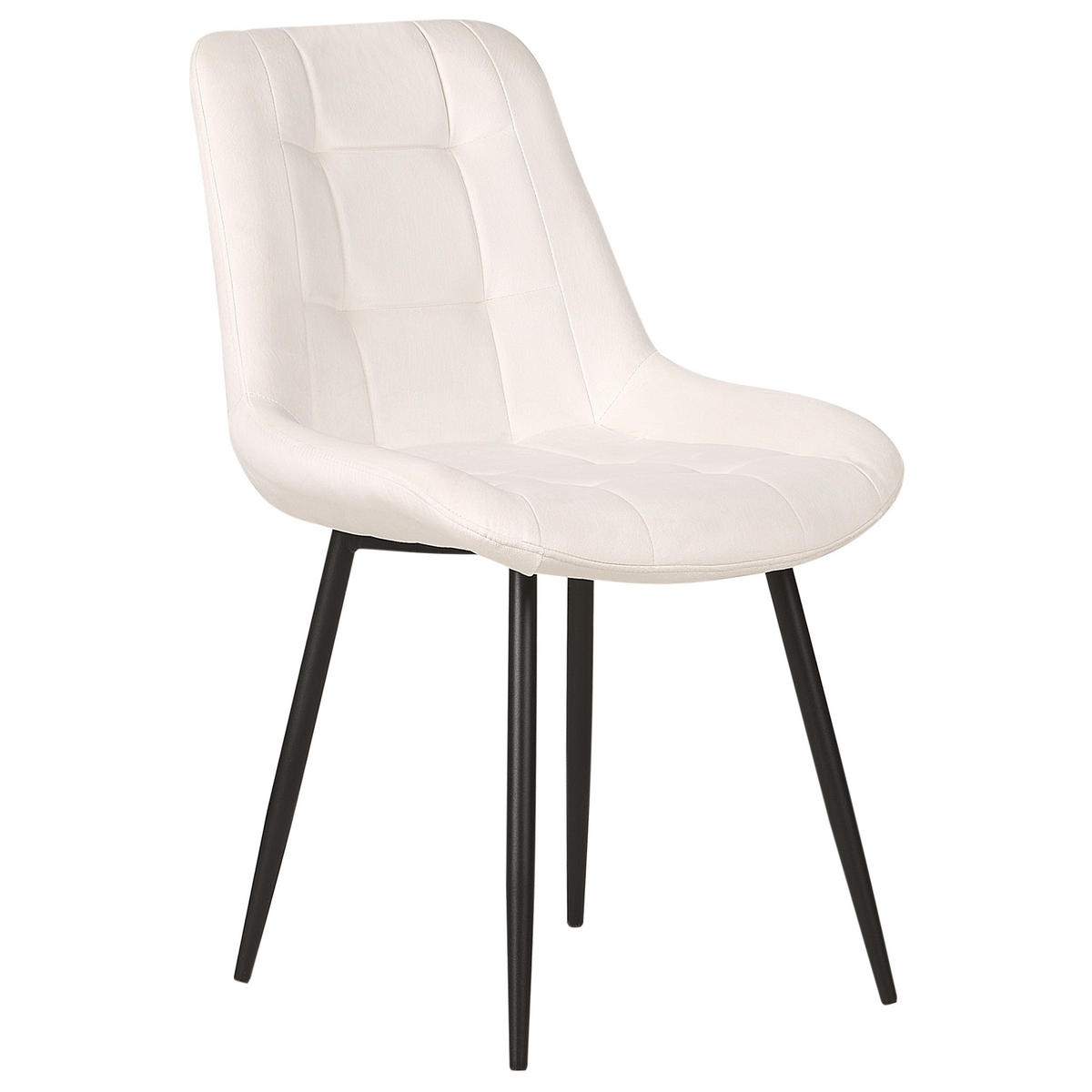 ÉTKEZŐSZÉK 2 darabos Szett Bársony törtfehér Melrose - fekete/fehér, textil (51/85/58cm) - Beliani