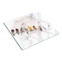 GLASPLATTE 60x52 cm Vögel auf einem Ast - Braun, Glas (60/0.4/52cm) - TULUP