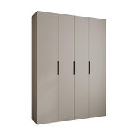 DREHTÜRENSCHRANK 245,5/180/50 4-türig - Kaschmir/Schwarz, Holz/Metall (180/245.5/50cm) - Abiks Möbel