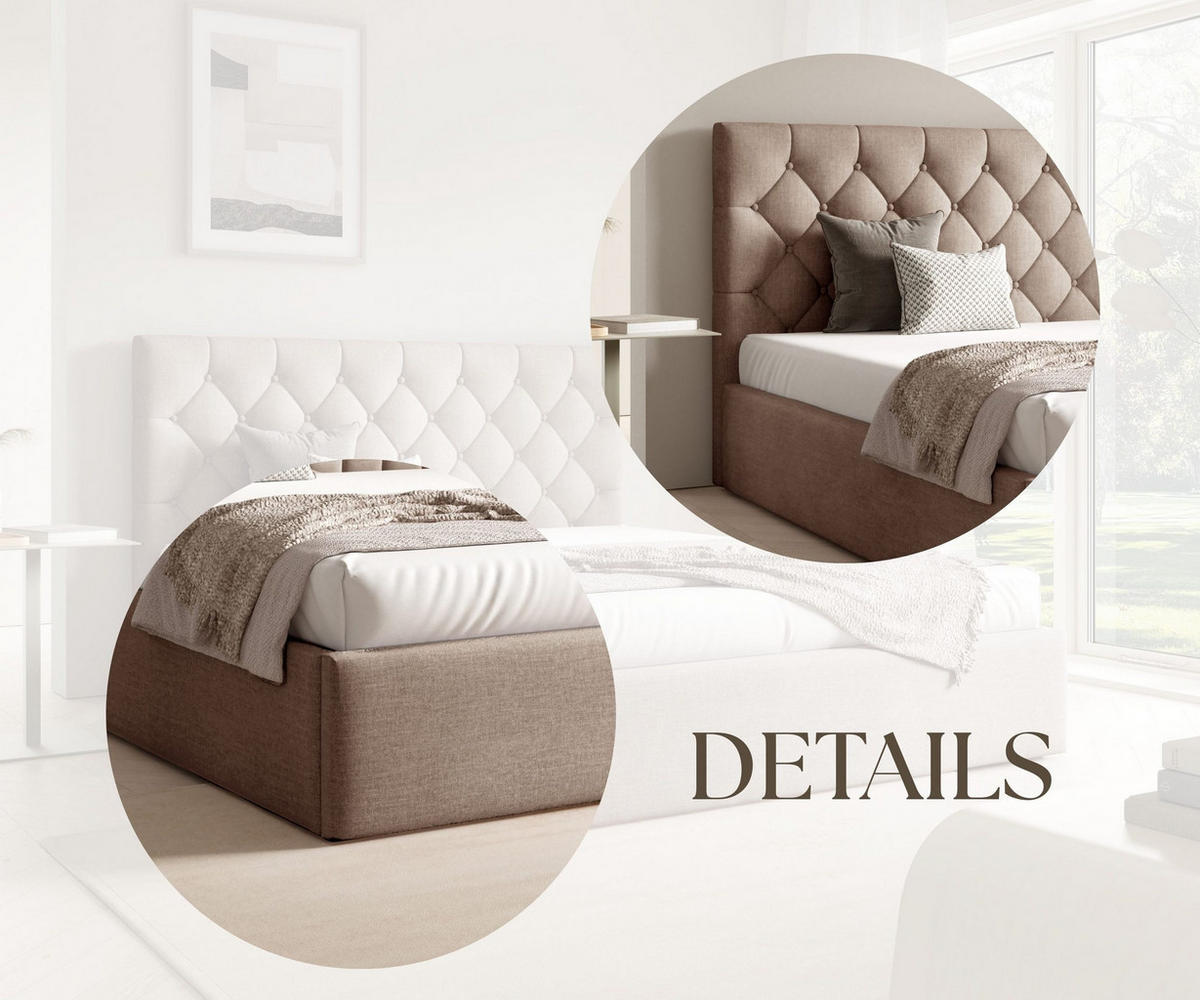 POLSTERBETT BEZA IV - Dunkelbeige - Hellbraun, Holz/Textil (140/200cm) - AN-Moebel 4u