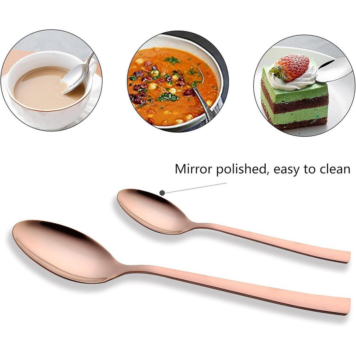 BESTECKSET 30-teiliges Set Rosegold Edelstahl 18/10 - Goldfarben, Metall