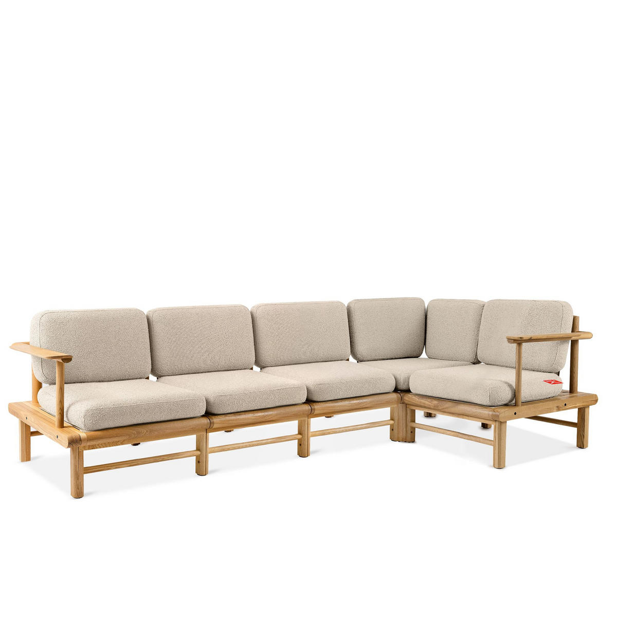 LOUNGESOFA ATREDA rechts - Creme, Holz/Textil (300/80/160cm) - KONSIMO®