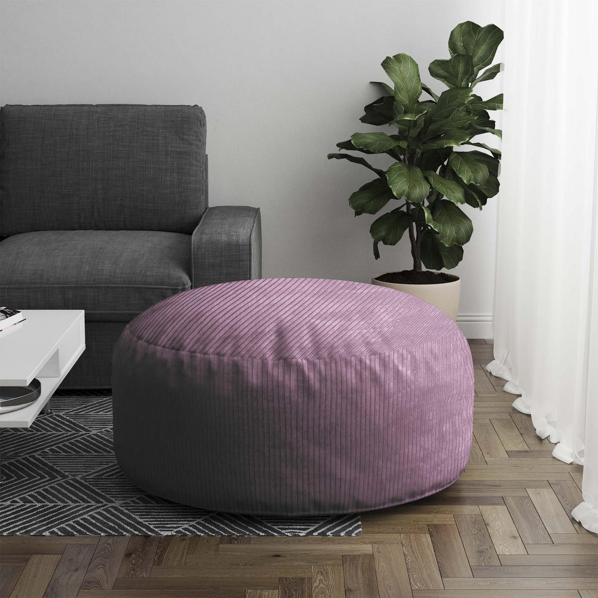 SITZSACK ROLLER Plum Smoothie - Pink/Violett, Textil (70/40/70cm) - Dreamroots