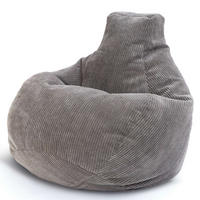 SITZSACK MIT RÜCKENLEHNE Cozy Cord - Hellgrau, Textil (80/90/90cm) - Green Bean