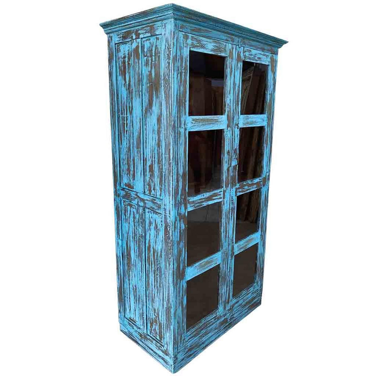 VITRINE aus Holz, 110x40x45cm - Blau, Holz (110/180/45cm) - Wanderlust