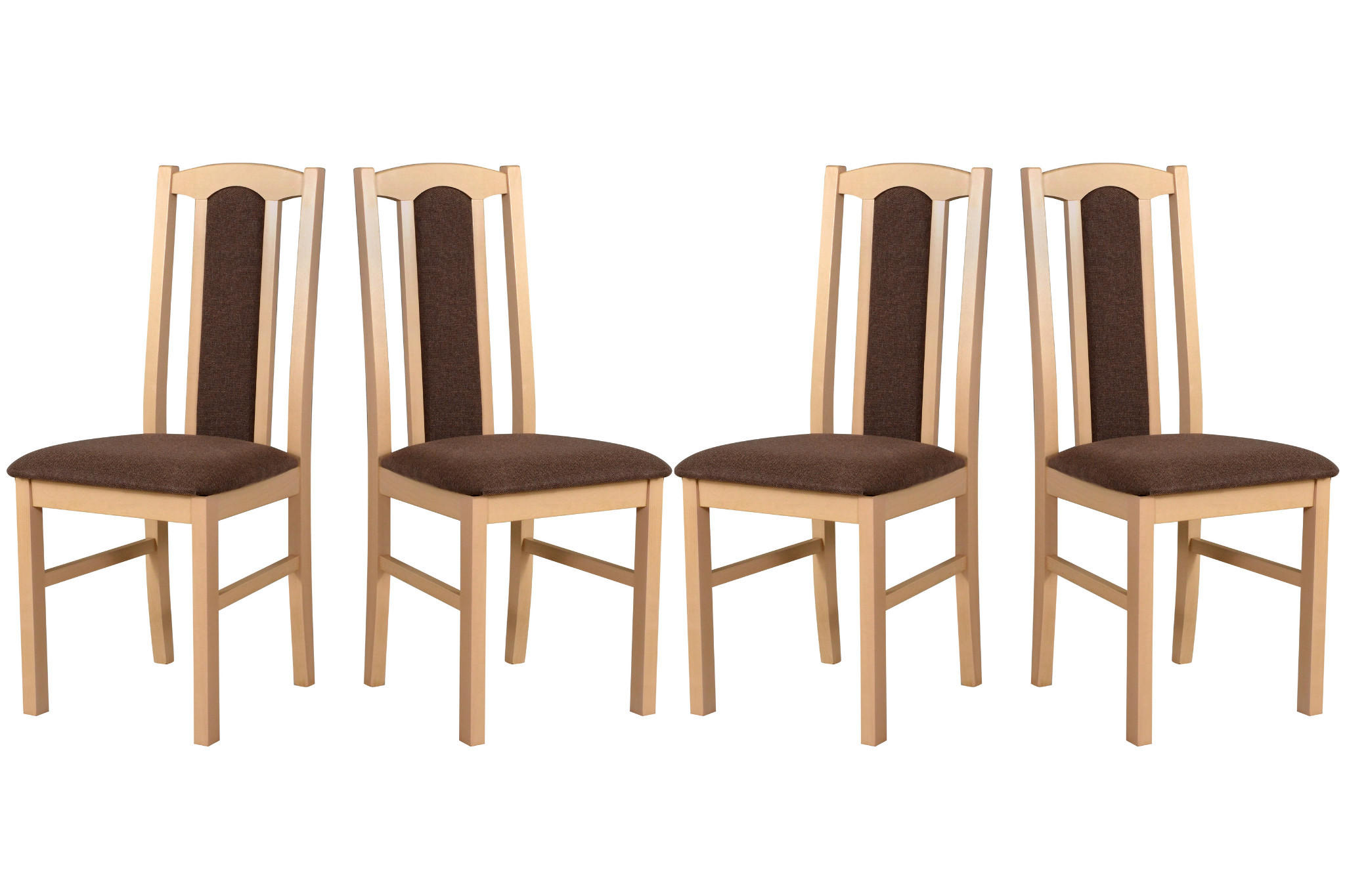 ESSZIMMERSTUHL – Set 4x Bos 7 Sonoma, soro 28 - Braun/Sonoma Eiche, Holz (43/96/40cm) - Leaf Design