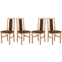 ESSZIMMERSTUHL – Set 4x Bos 7 Sonoma, soro 28 - Braun/Sonoma Eiche, Holz (43/96/40cm) - Leaf Design