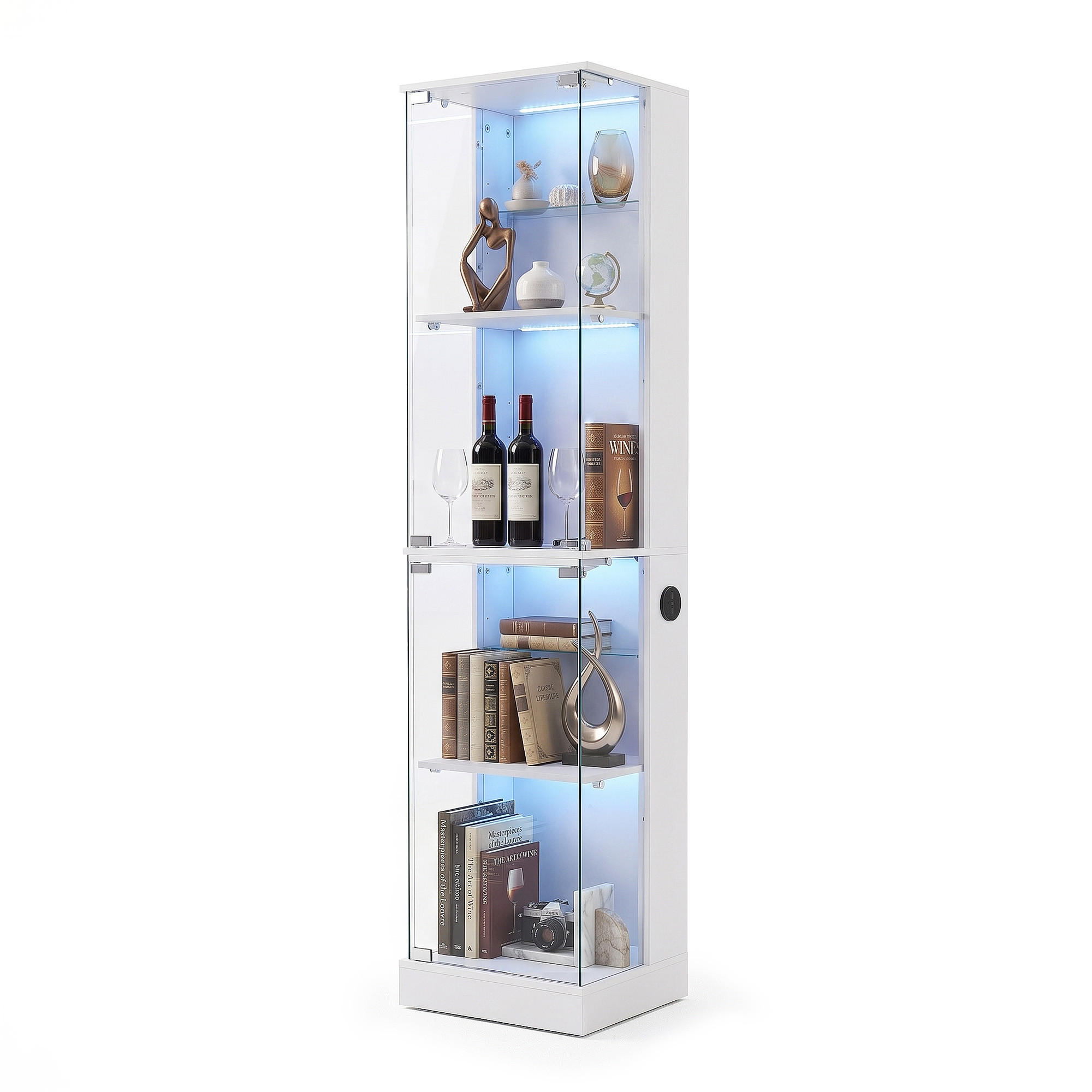 Vanitii Glasvitrine Weiß 40x164.5x34 cm