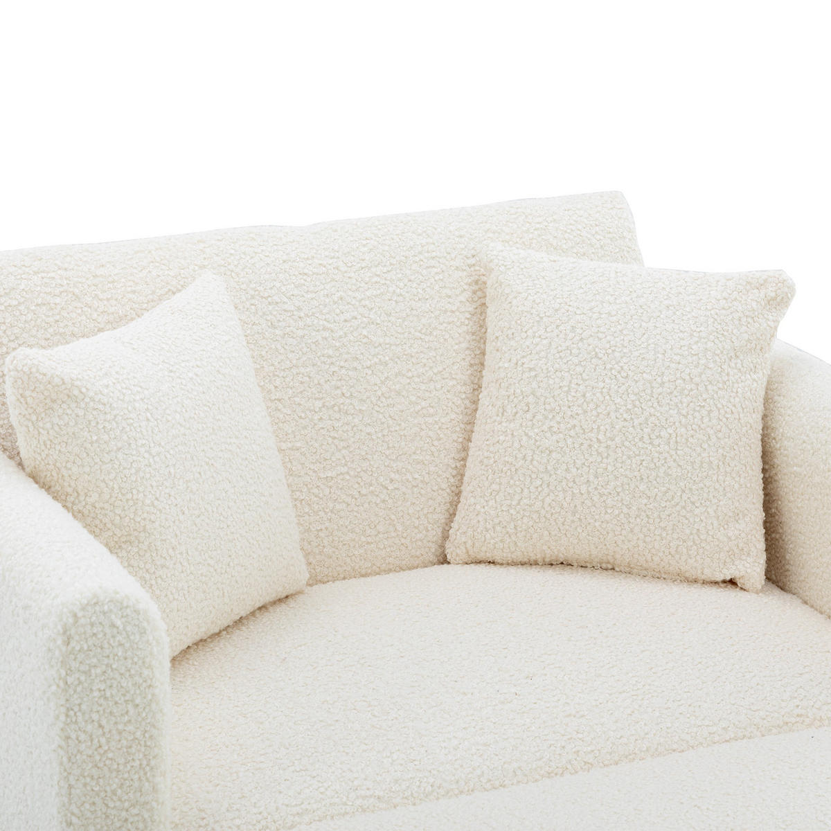 SCHLAFSOFA Zweisitzer,Relaxsessel mit Schlaffunktion,ausziehbar,Teddy,Weiß - Weiß, Textil (90/77/165cm) - LVHOM