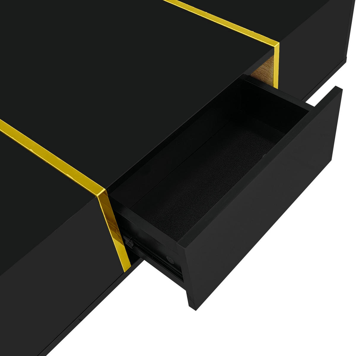 TV-SCHRANK- und Couchtisch-Set 170/35/46 cm & 100/60/41,5 cm mit Stauraum und Soft-Close-Scharnieren, Schwarz - Schwarz, Holzwerkstoff (170/46/35cm) - Redom