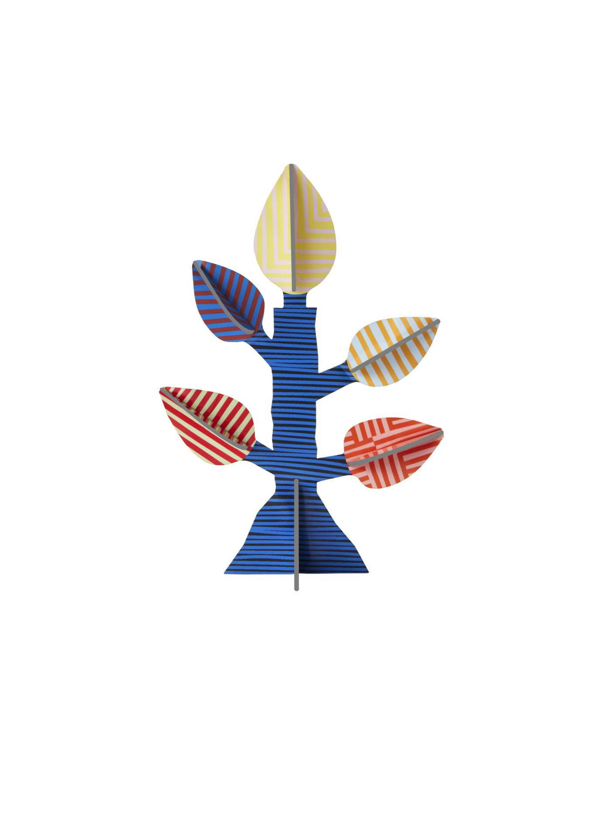 DEKOFIGUR Gestreifter Blattba 5/13.5 cm - Multicolor, Wellpappe (5/13.5/10cm) - KUNSTLOFT