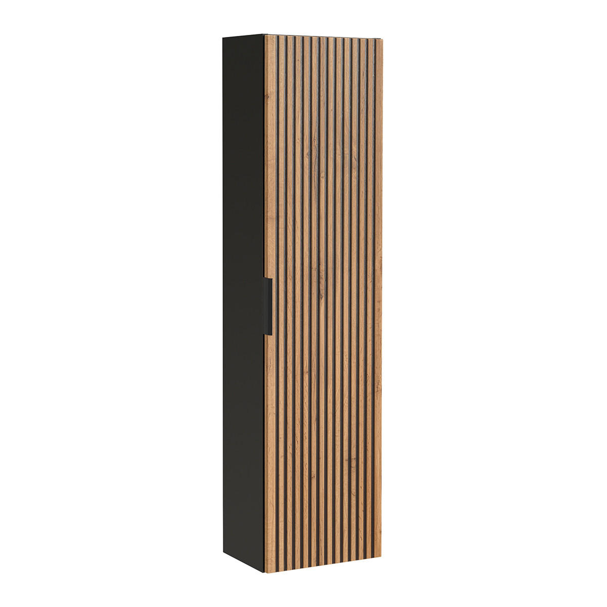 BADMÖBEL 80.6cm Gaia 2er-Set Holz in Eichenoptik und Schwarz - Schwarz, Holzwerkstoff (80.6/59/46cm) - Petits-meubles